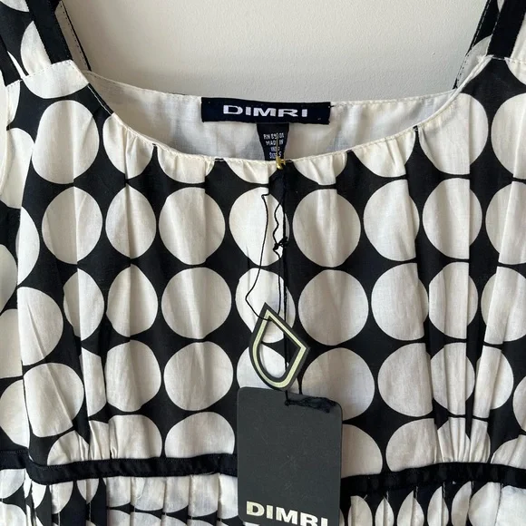 Dimri Black and White Polka Dot Sundress Size S Never Been Worn With Tags - Picture 3 of 9